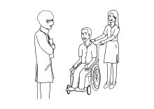 Patient im Rollstuhl