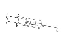 Aufgezogene Injektion mit Nadel