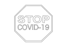 Stop-Schild, Stopp Covid-19