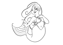 Seejungfrau mit Perlenkette