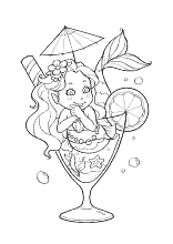 Fischfrau im Cocktailglas