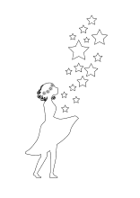 Mädchen mit sammelt Sterne ein