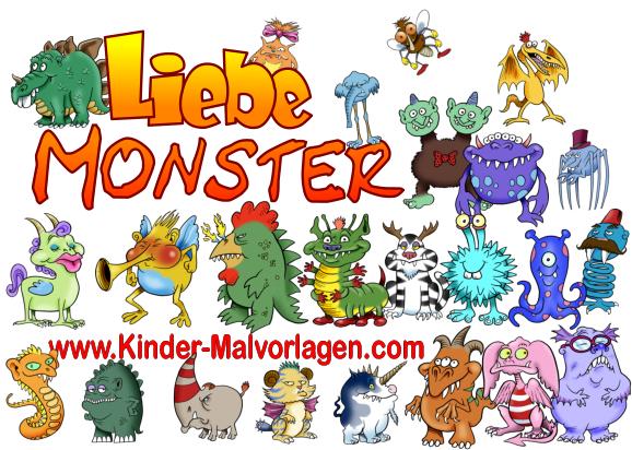 Liebe Monster ausmalen