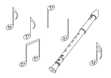 Noten und Blockflöte