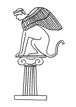 Die griechische Sphinx Wächter auf Säule