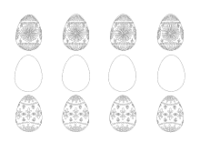 Malvorlage bunte Ostereier