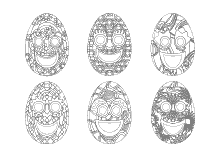 Ostereier bedruckt mit Gesichter