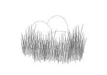 Ausmalbild  Ostereier im Gras