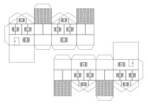 Häuser basteln Vorlage