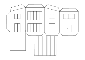 Häuser Bastelvorlage