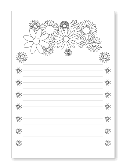 Blumenbriefpapier Zum Ausdrucken Mit Bluten