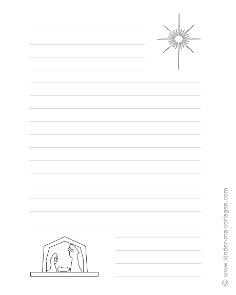 Weihnachtsbriefpapier Zum Ausdrucken Und Ausmalen