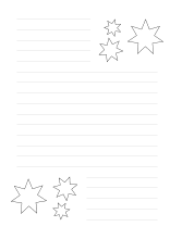 Liniertes Briefpapier mit Sternen