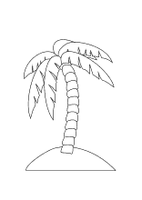 Malvorlage Palme auf einer kleinen  Insel
