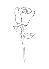 Ausmalbild geschlossene Rose