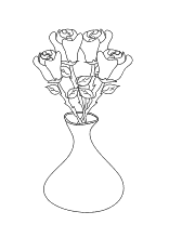 Malvorlage Rosenstrauss in der Vase