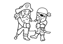 Zwei Piraten mit ihrer Schatzkarte