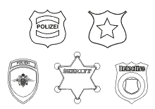 Verschiedene Polizeimarken