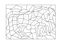 Farbflächen ausmalen Pferd