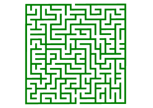 Labyrinth, Irrgarten quadratisch grün