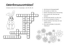 Kreuzworträtsel für Kinder rund ums Thema Ostern
