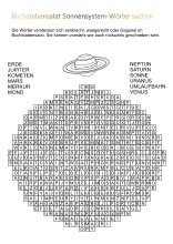 Sonnensystem Buchstabengitter