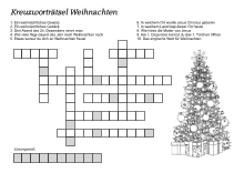 Kreuzworträtsel zum Thema Weihnachten
