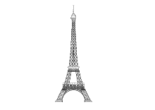 Malvorlage Eiffel Turm - Quer Format
