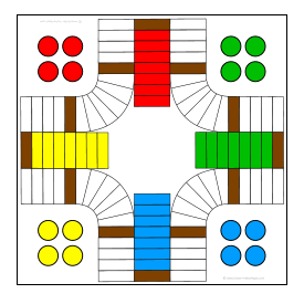 Gesellschaftsspiel bis 4 Spieler PDF Druckvorlage