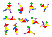 Tangram Puzzle mit Menschen - Lösungen