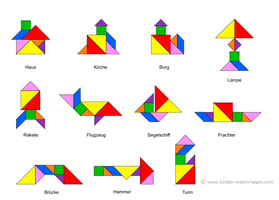 Legespiel Tangram Vorlagen Ausdrucken Ausschneiden