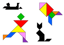 Tangram - Spiel, Aufgaben und Lösungen ausdrucken