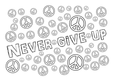 Friedenszeichen Never give up