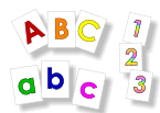 Buchstaben- und Zahlen-Lernkärtchen