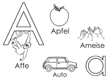 Buchstaben Alphabet erlernen Vorlagebilder