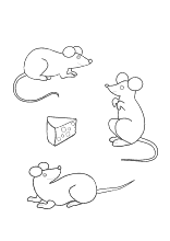 Malvorlage Mäuse mit Käse