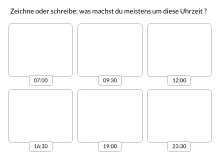 Arbeitsblatt - Was machst du um diese Uhrzeit?