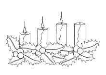 Vorlage dritte Adventskerze brennt