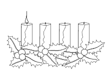 Ausmalbild erste Adventskerze brennt