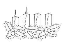Malvorlage zweite Adventskerze brennt