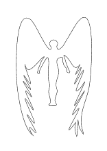 Malvorlage Engel mit grossen Flügel