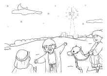  Weihnachtstern zeigt Hirten den Weg nach Bethlehem