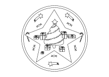 Geschenke-Weihnachtsbaum Mandala