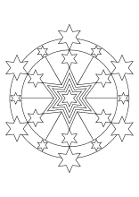 Mandala mit sechs zackigen Sternen 