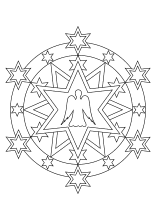 Mandala mit Engel und Sternen