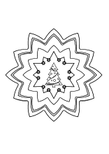 Christbaum und Sternen Mandala