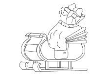 Malvorlage Schlitten vom Santa Claus