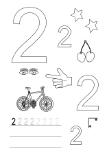 Vorlage zum erlernen des Zählens Nummer 2