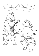Zwei tanzende Bären in der Arena