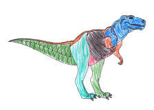 Dinosaurier Tyranosaurus Rex ausgemalt